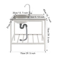 Commercial Kitchen Sink with Operation Countertop and 360° Faucet, Large Single Bowl Stainless Steel