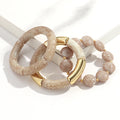 Acrylic Crack Texture Beaded Elastic Bracelets for Women & Men Statement Wrist Jewelry Gift