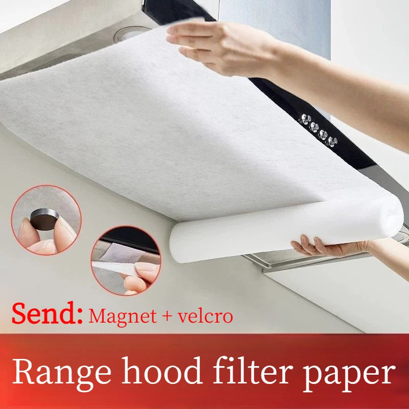 Heat-Resistant Range Hood Filter Paper Oil Absorbing Grease Sticker 60cm*5m