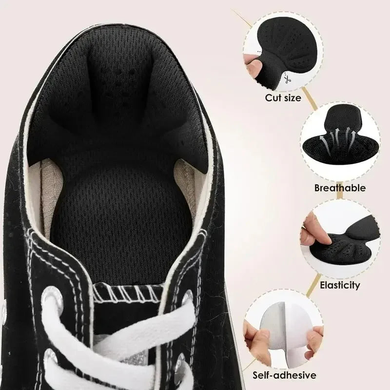 Heel Cushion Inserts for Shoes - Soft Mesh Heel Protectors, 2-in-1 Shoe Pads