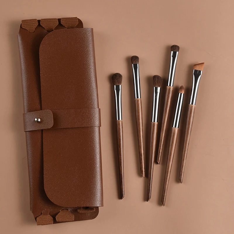 Horse Hair Makeup Brush Set with Storage Bag - Soft Natural Bristles for Face & Eyes, Professional Quality