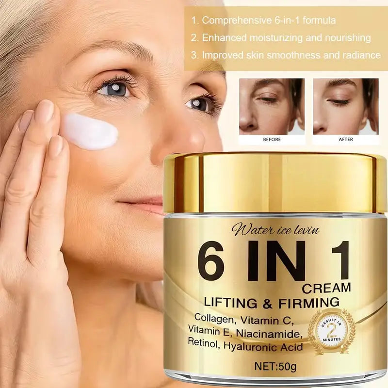 6-in-1 Collagen Face Cream with Vitamin C, E, Retinol & Hyaluronic Acid - 50g