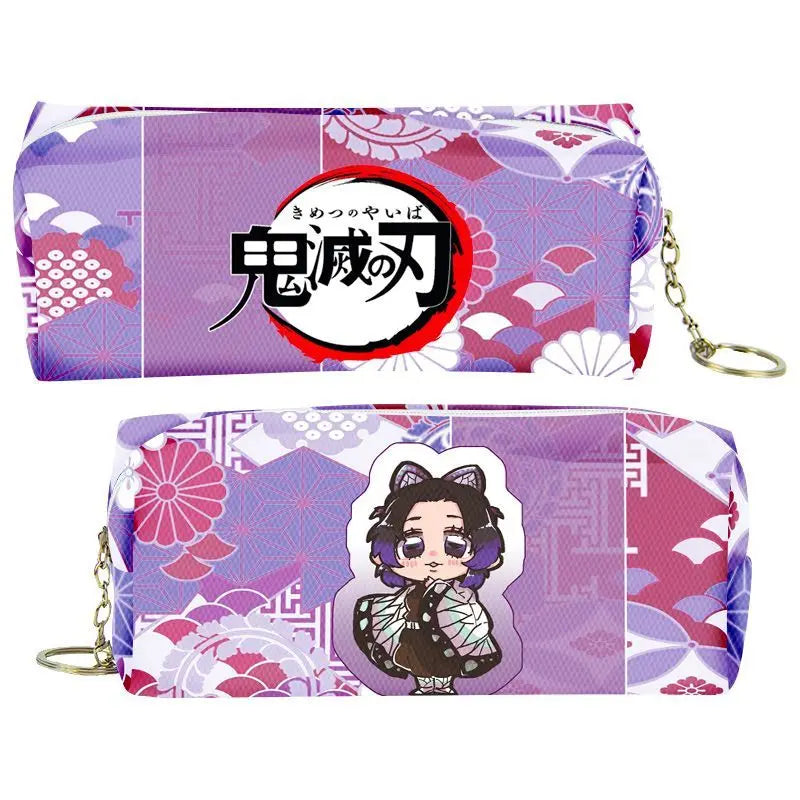 Cartoon Anime Coin Purse & Pencil Case for Stationery and Coins - Nezuko Mitsuri Butterfly Ninja