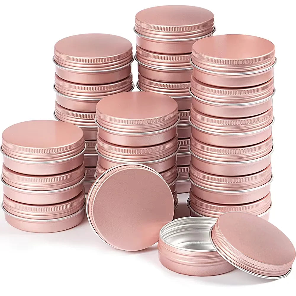 Aluminum Cosmetic Jars - 50pcs Metal Empty Containers for Lip Balm & Face Care