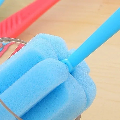 2 Pcs Kitchen Sponge Brush for Wine Glasses, Bottles, Coffee & Tea Cups - Eco-Friendly Cleaning Tools