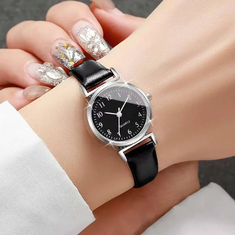 Fashion Women’s Leather Strap Quartz Watch Small Dial Multiple Colors