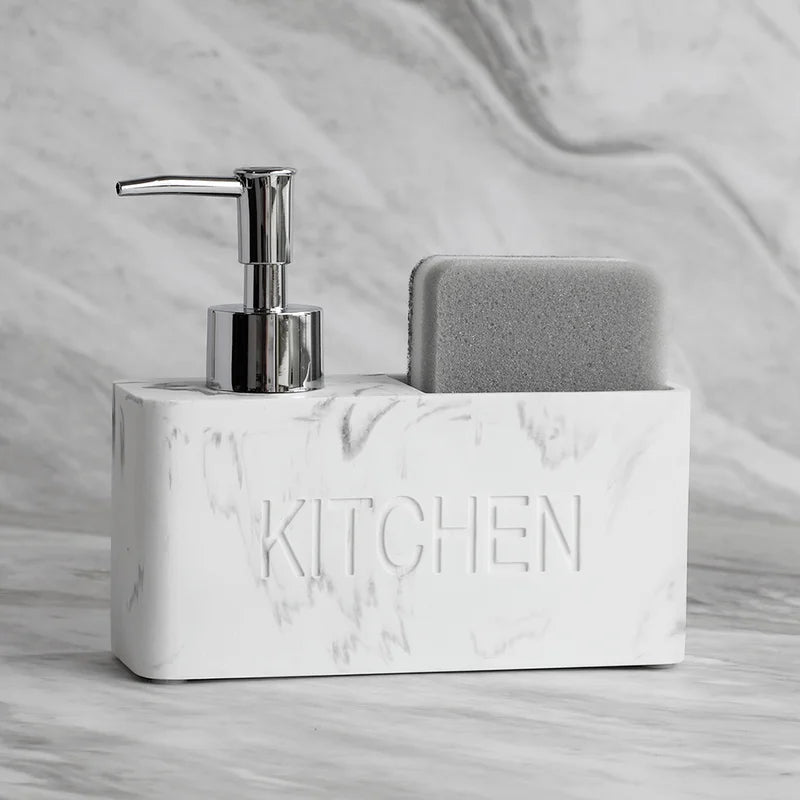 Modern Kitchen Soap Dispenser Set with Pump, Brushes & Holders