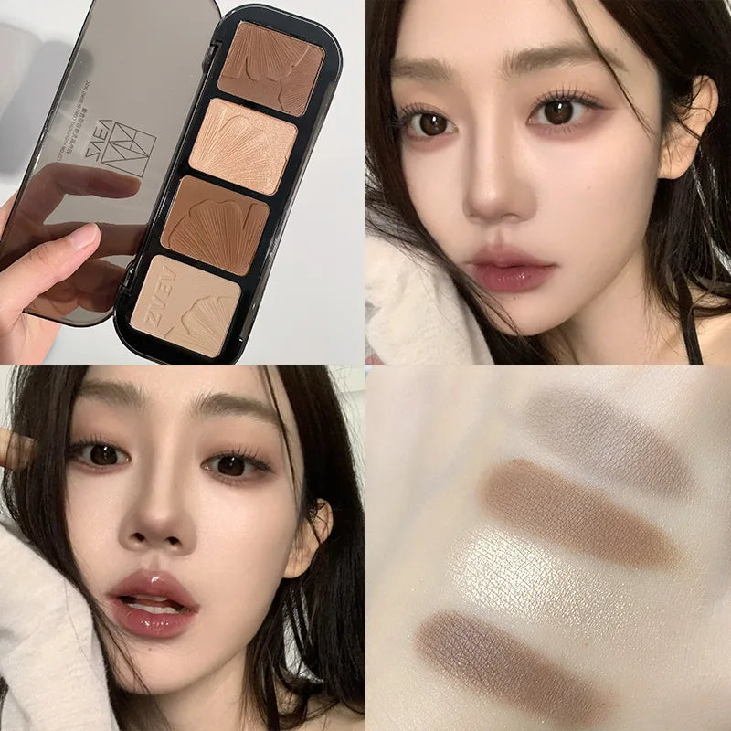 3D Contour & Highlighter Makeup Palette with Multiple Colors for Face Shading
