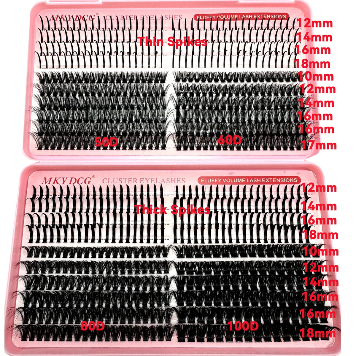 Cluster Eyelashes with Lash Spikes - Wispy Fluffy Fake Eyelash Clusters for Makeup