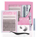Waterproof Eyelash Clusters Kit with Bond & Seal Remover - Natural Look, Beginner Friendly