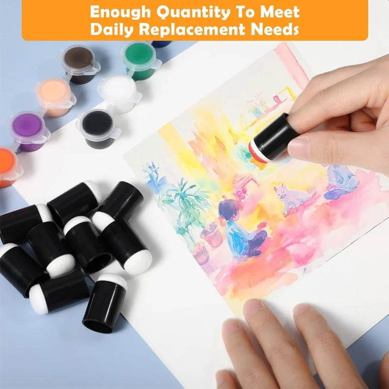 60-Piece Foam Brush Set for Acrylic Paint, Gouache, Crafts, and Ink
