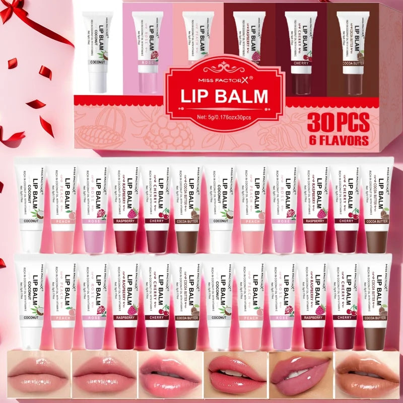 30-Piece Hyaluronic Acid Collagen Lipstick Set - Deep Moisturizing, Long-Lasting Color