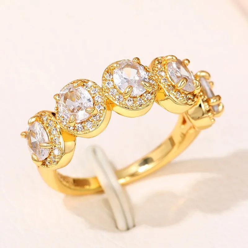 Elegant Cubic Zirconia Women’s Ring - Engagement Wedding Jewelry, Silver or Gold