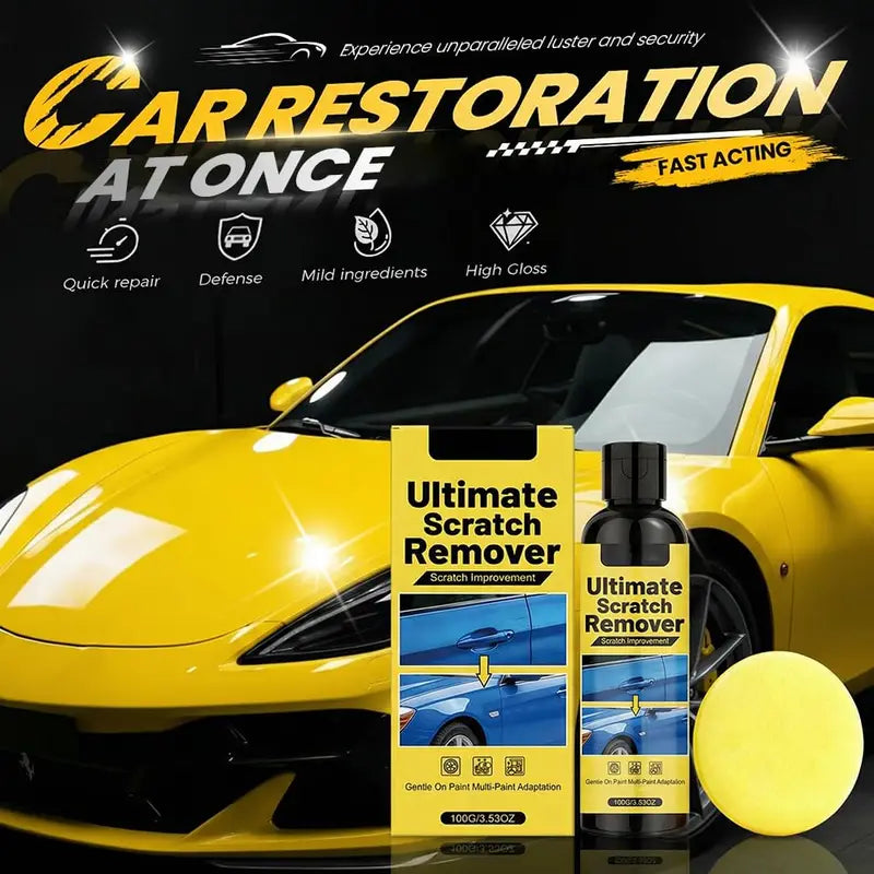 Car Scratch Removal Wax Kit - Deep & Light Scratch Repair with Sponge