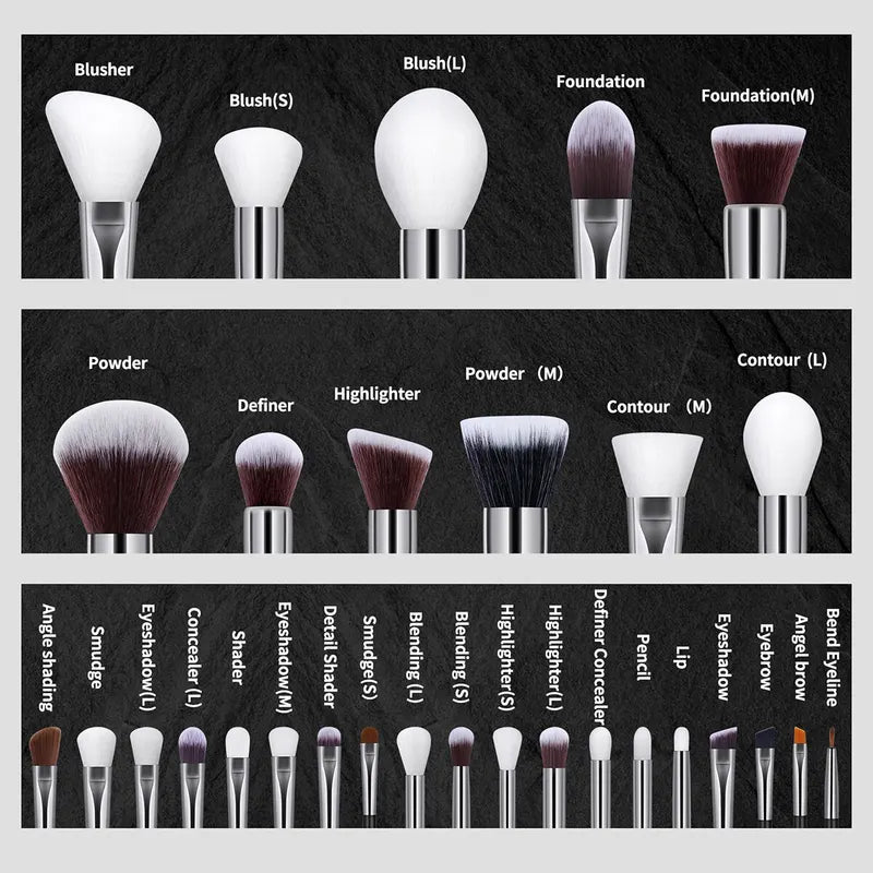 30-Piece Professional Makeup Brush Set - Cosmetic Beauty Tools for Face and Eyes