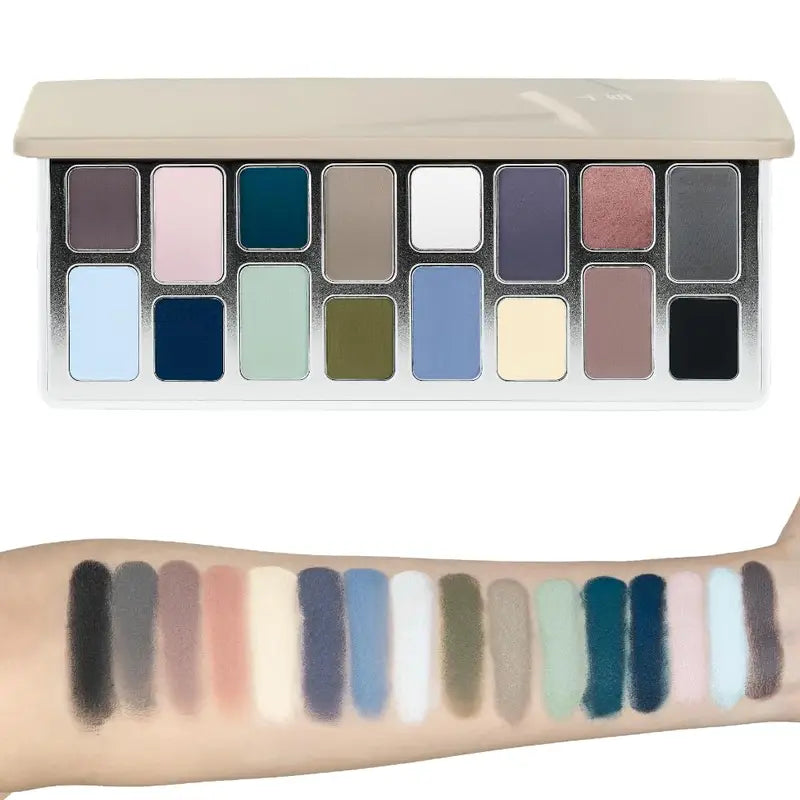 Colorful Eye Shadow Palette with 16 Shades - Matte & Pearl Finishes for Smoky & Daylook Makeup