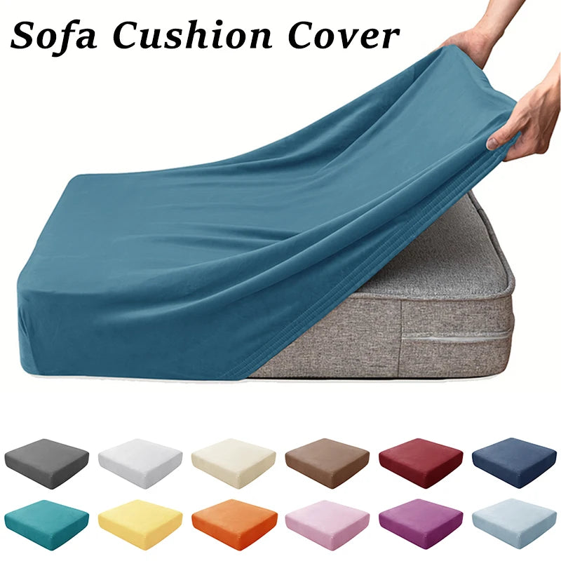 Stretch Velvet Sofa Cover - Solid Colors, Washable, Sofa & Sectional Protectors