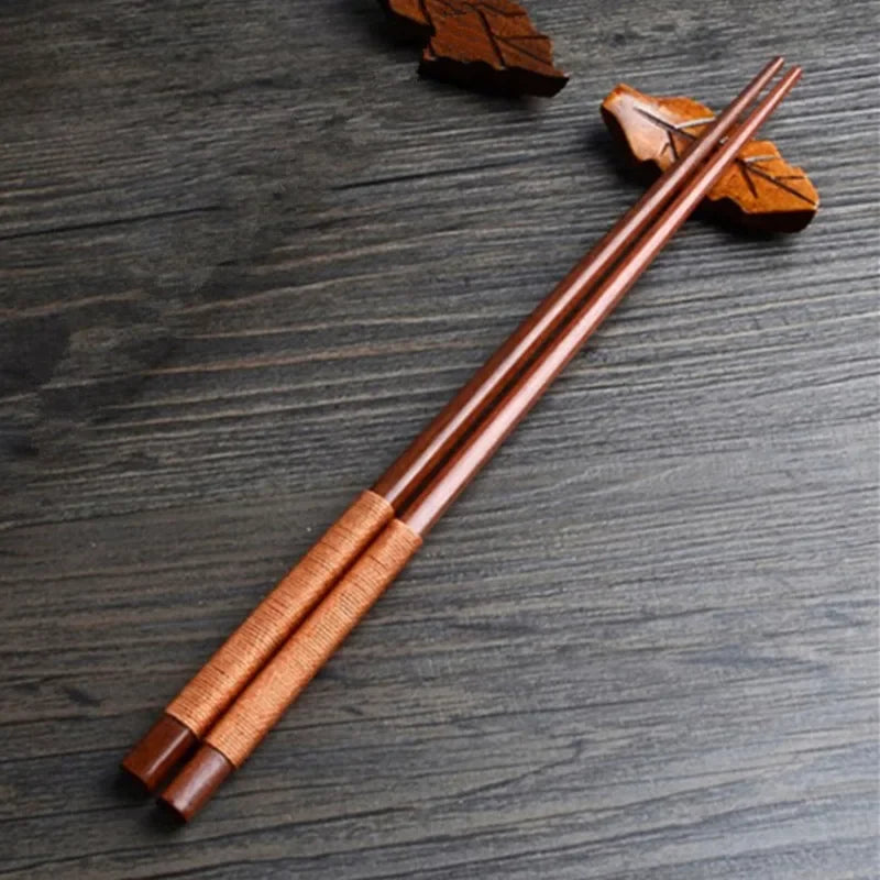 Handmade Japanese Natural Chestnut Wood Sushi Chopsticks Set - Gift Ready