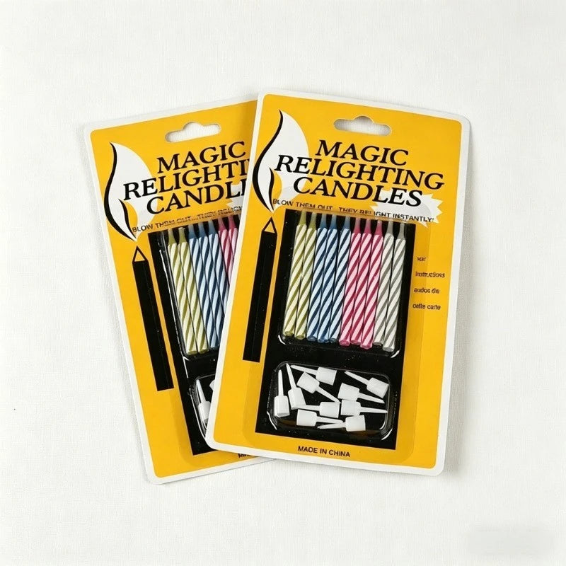 Magic Blow Out Candles Set - Surprise Prank Birthday Party Props