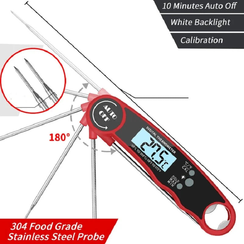 Digital Meat Thermometer for Cooking & BBQ - Instant Read, Waterproof, LCD Display