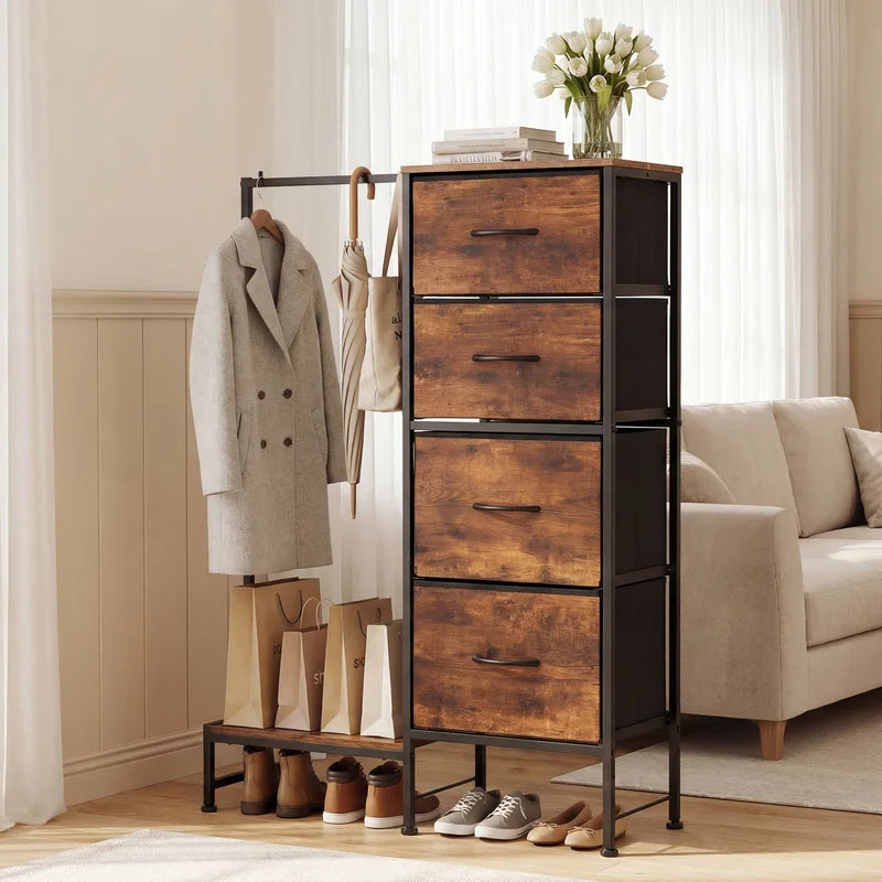 Multi-Functional Closet Organizer with Hanging Rack & Shoe Storage