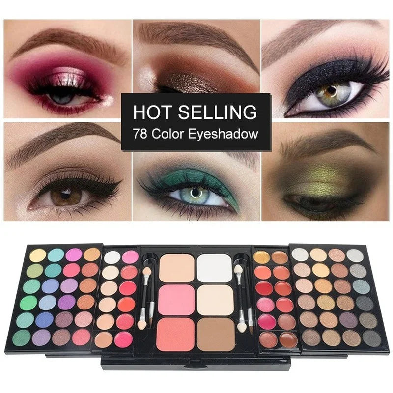 Vibrant Glitter Eyeshadow Palette Waterproof Matte & Shimmer Colors for Makeup
