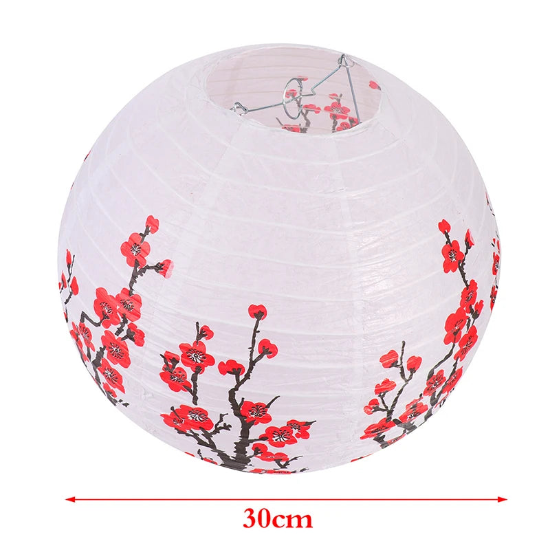 Plum Blossom Paper Lanterns - Chinese Japanese Style Outdoor Garden Decor