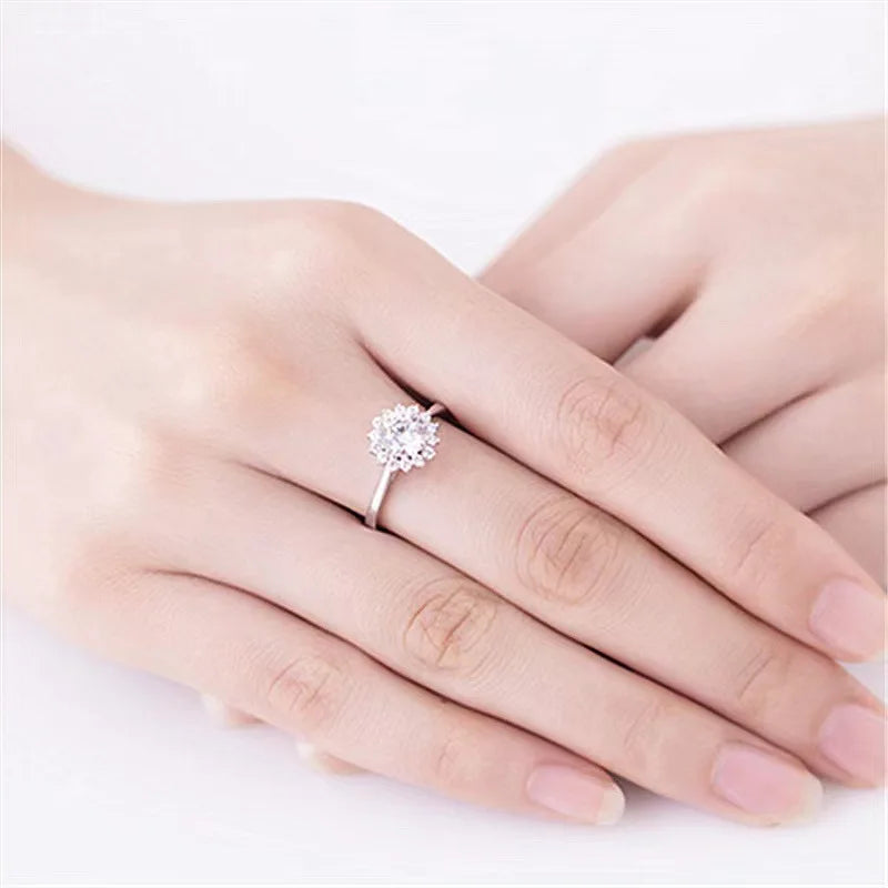 2ct Moissanite Sterling Silver Engagement Ring for Women Wedding Jewelry