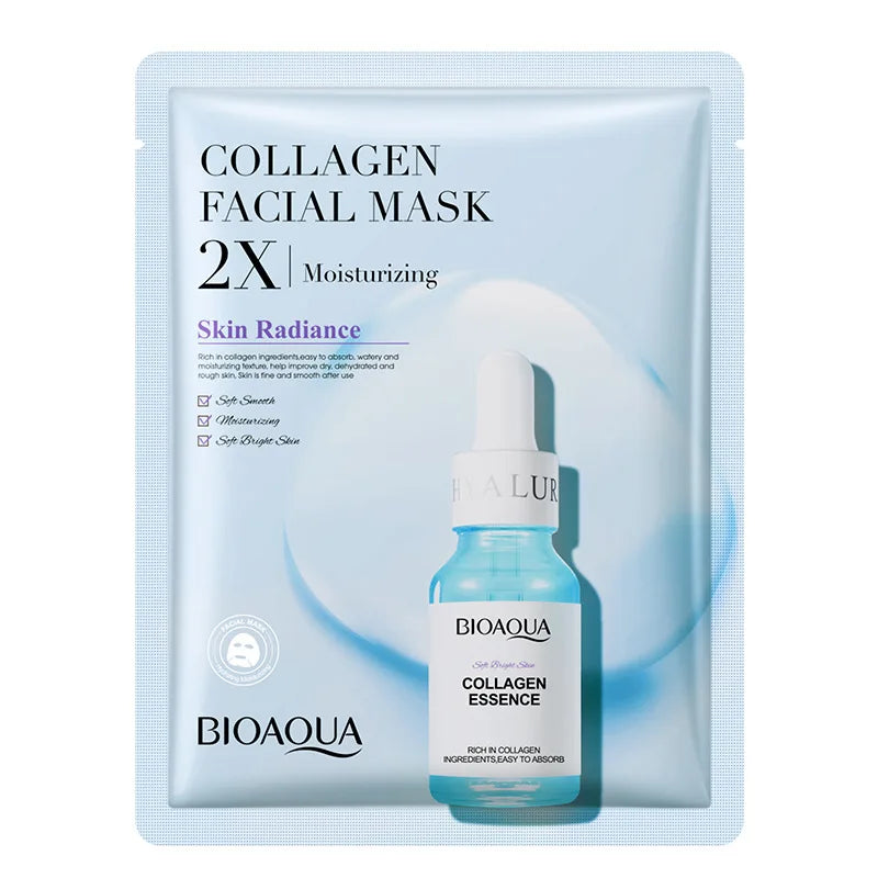 20pcs Collagen & Centella Face Masks with Hyaluronic Acid for Moisturizing & Refreshing Skin Care