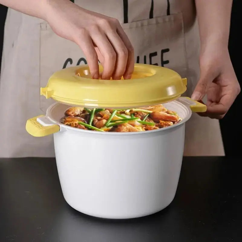 Microwave Rice Cooker Steamer Pot Multi-Function Food Container with Variants