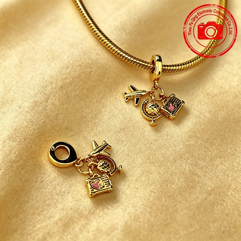 Sparkling North Star Charms Beads for Silver Bracelets DIY Jewelry Gift
