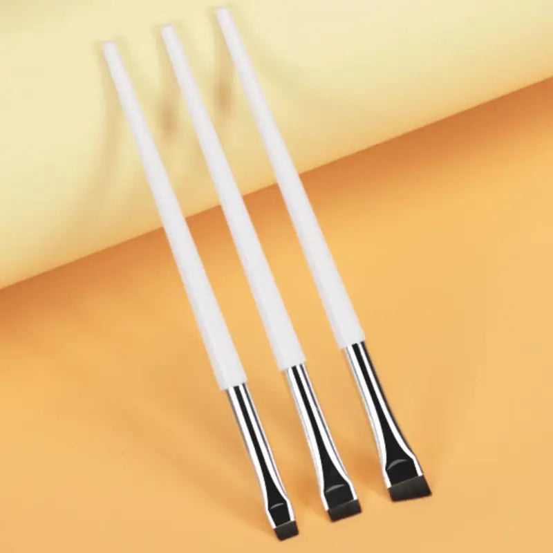 Makeup Brush Set for Eyeliner and Eyebrow - Flat & Angled Fine Brushes