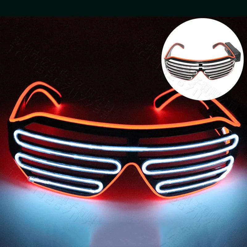 Wireless LED Glow-in-the-Dark Glasses for Parties Halloween Christmas Carnival