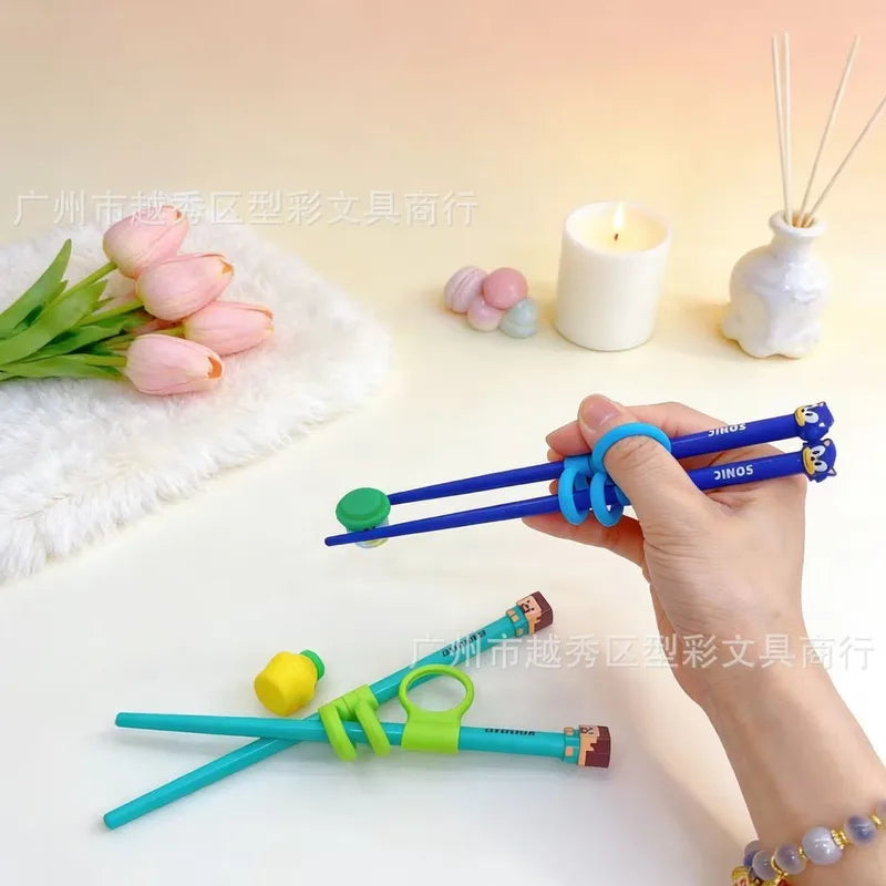 Kids Training Chopsticks Cartoon Reusable Learning Tableware Set