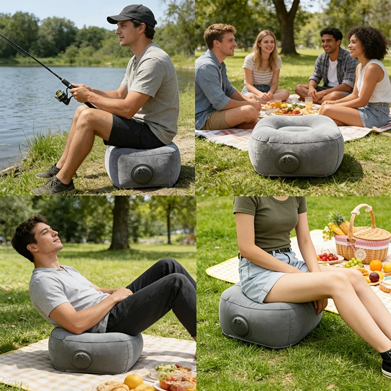 Inflatable Footrest Pillow for Travel Office Home Support PVC Air Cushion