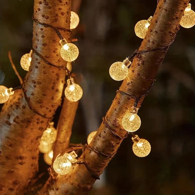 Solar String Lights with 100 LEDs & 8 Modes, Outdoor Waterproof Decorative Lighting