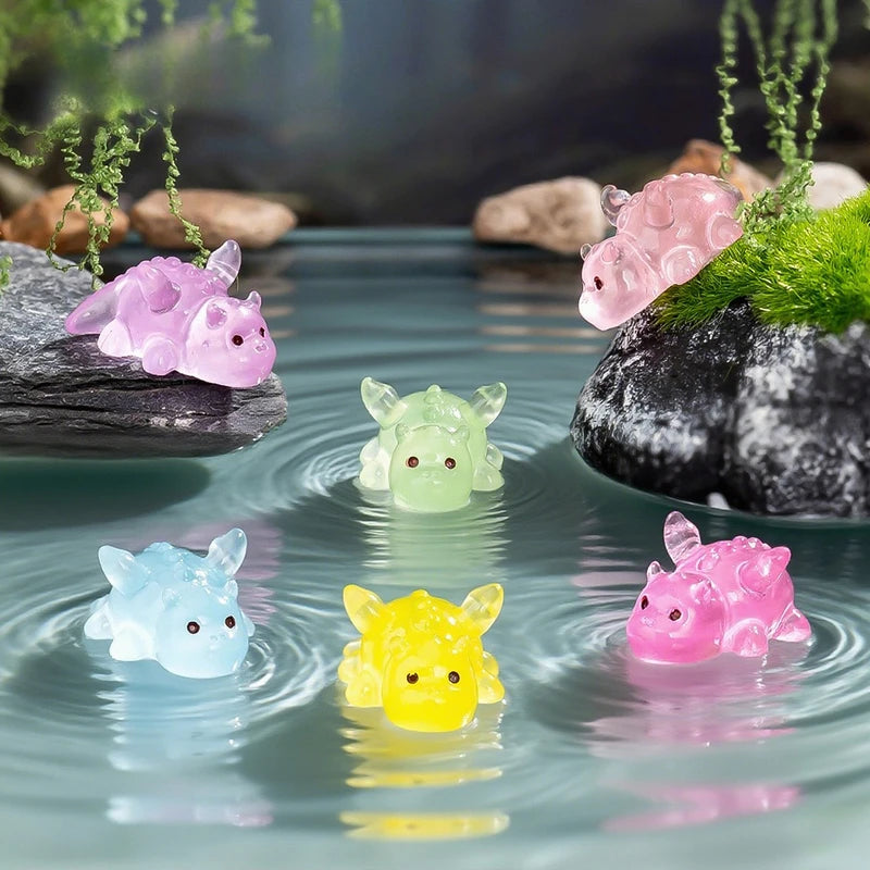 Glow-in-The-Dark Dinosaur Car Ornaments Set - Small Garden & Home Decor