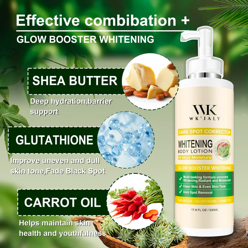 Whitening Skin Care Set with Carrot Oil & Licorice Brightening Serum - Hyperpigmentation Removal