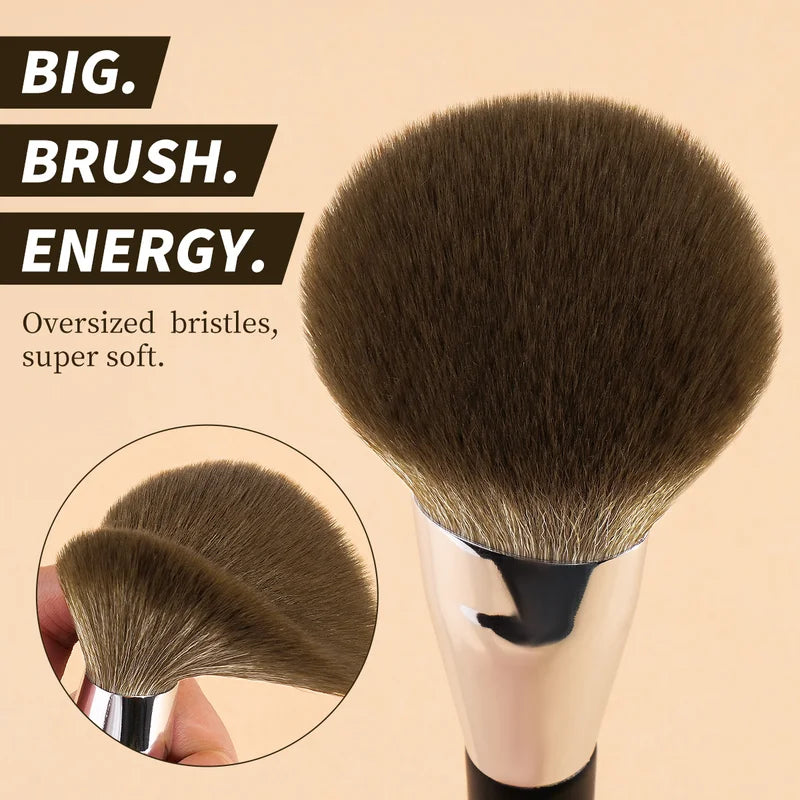 Large Slanted Powder Brush for Mineral Makeup Blending - Soft Synthetic Hair