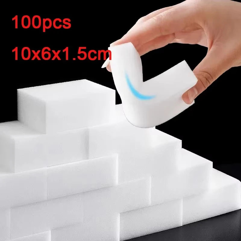 100 Pcs Melamine Cleaning Sponges Erasers for Kitchen Bathroom Office