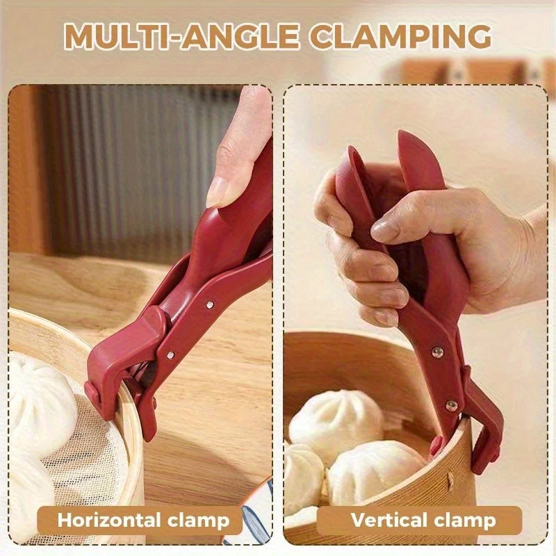 Anti-Scald Kitchen Clip Set - Non-Slip Dish Plate & Pan Holders, Multiple Colors