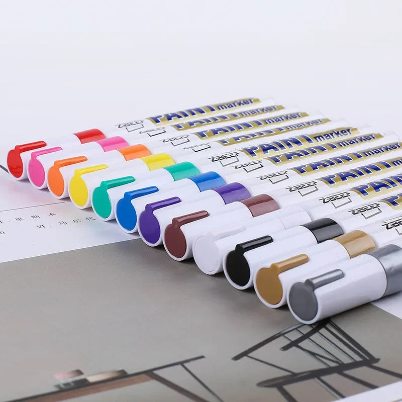 Metal Paint Pen Refill Set Waterproof Oil-Based Markers for Industrial & Graffiti Use