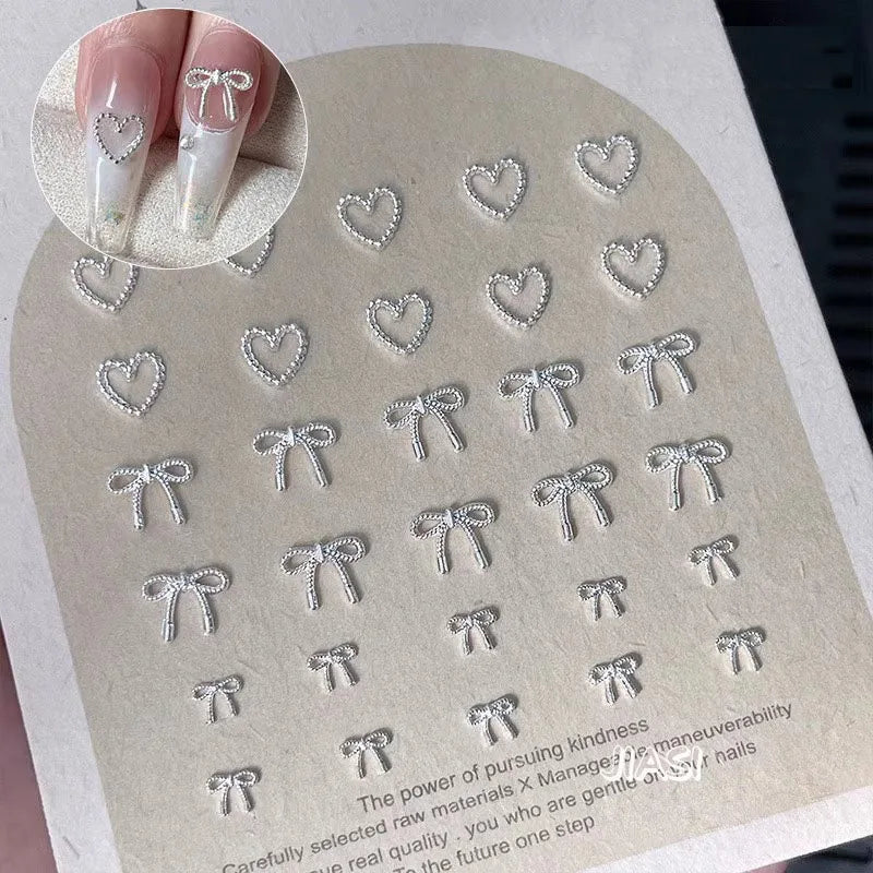 Bow Charms Nail Art Rhinestones Heart Zircon Mini Stone for Manicure DIY Jewelry