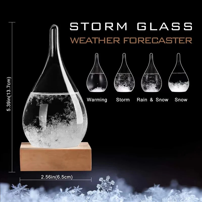 Crystal Storm Glass Weather Forecast Station - Desktop Decor & Gift