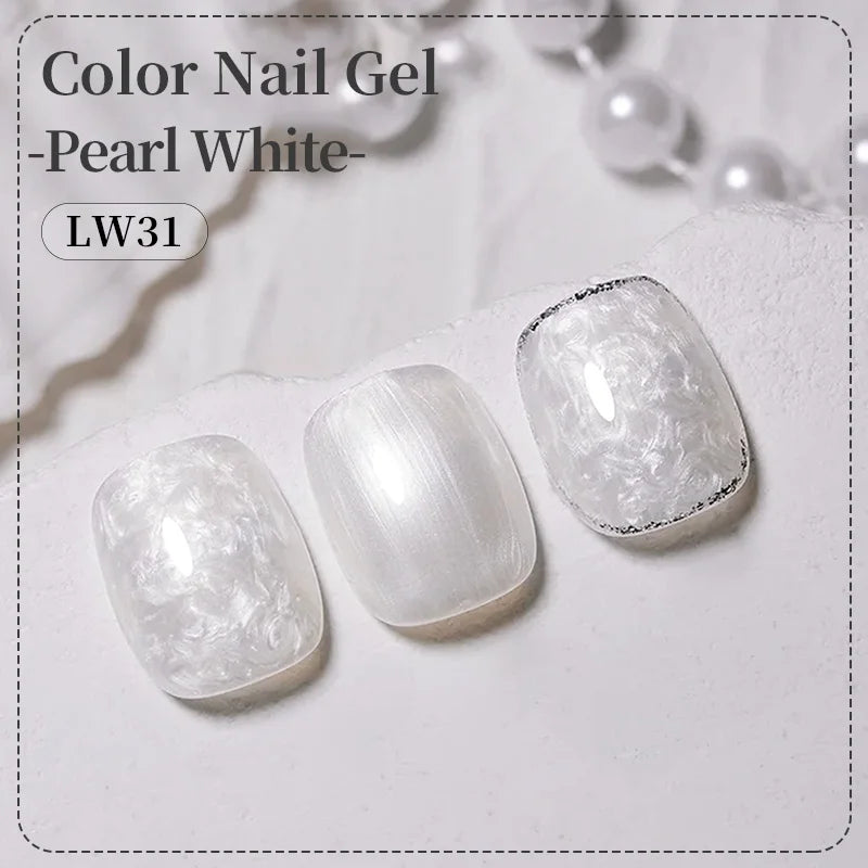 Pearl White Thread Gel Nail Polish 10ml for Semi-Permanent Manicure