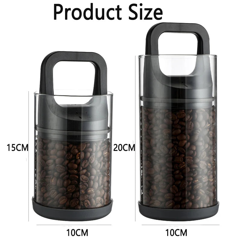 Airtight Glass Food Storage Container Set - Vacuum Sealed Canisters for Kitchen, Tea, Coffee, Dry Food, Moisture-Proof, Clear Glass, Multiple Sizes