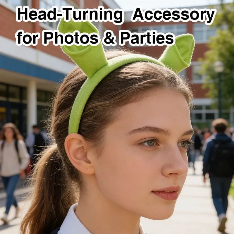 Cute Halloween Shrek Headband for Women - Cartoon Costume Hair Accessory