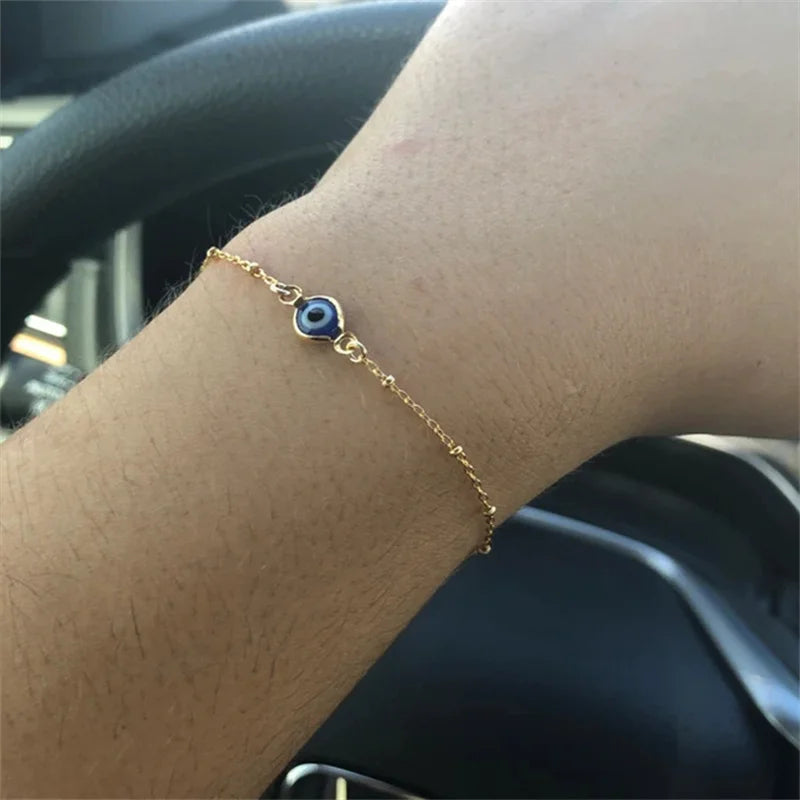 Turkish Evil Eye Charm Bracelet for Women Boho Lucky Summer Jewelry