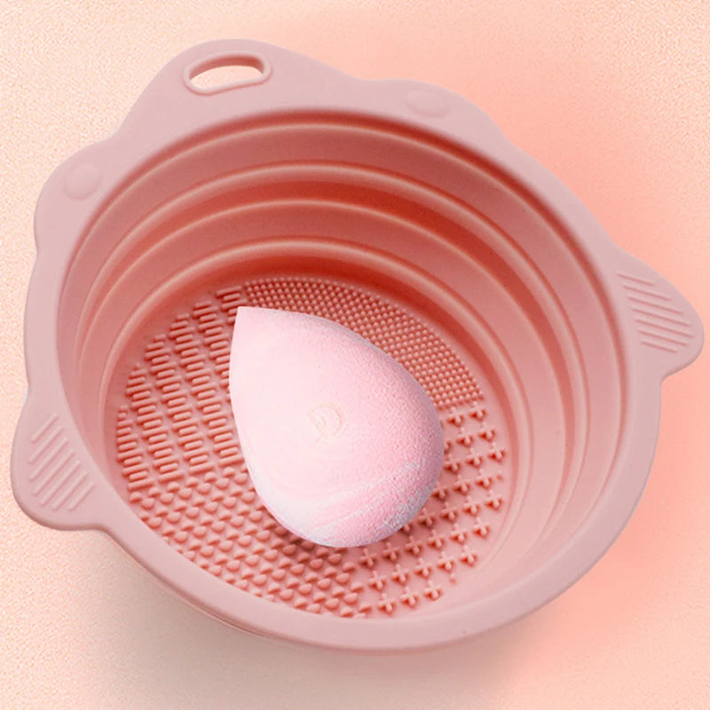 Makeup Brush Cleaner Bowl Set - Wet & Dry Cosmetic Tool Cleaning Kit