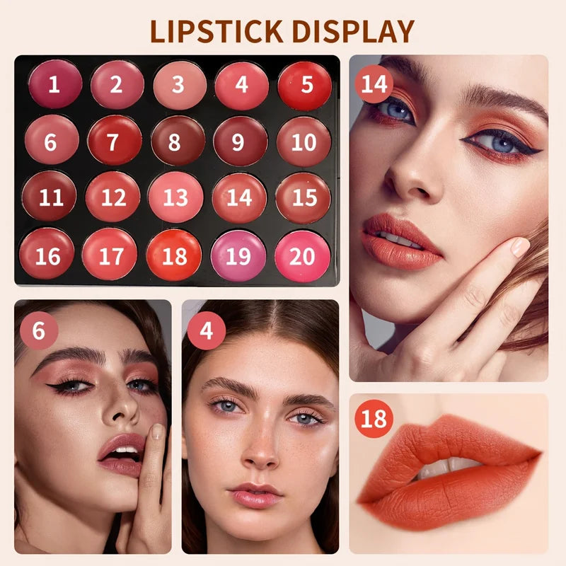 Complete Cosmetic Gift Set with Lipstick and Eyeshadow Palette - Long-lasting & Smudge-proof